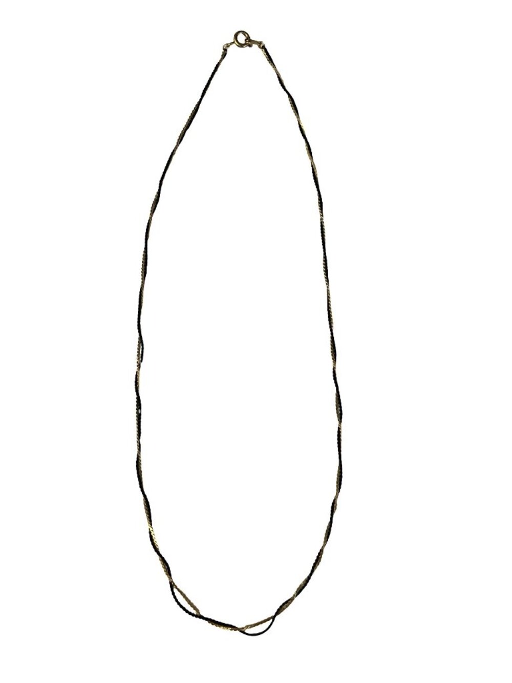Vintage Gold Tone Black Chain Necklace Twisted Rope Style 17 Inch